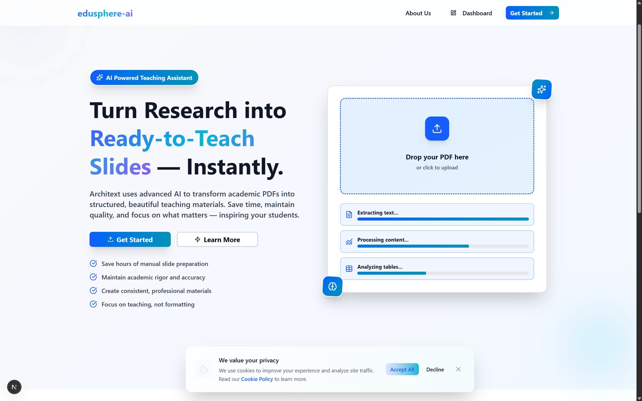 EduSphere AI UI screenshot
