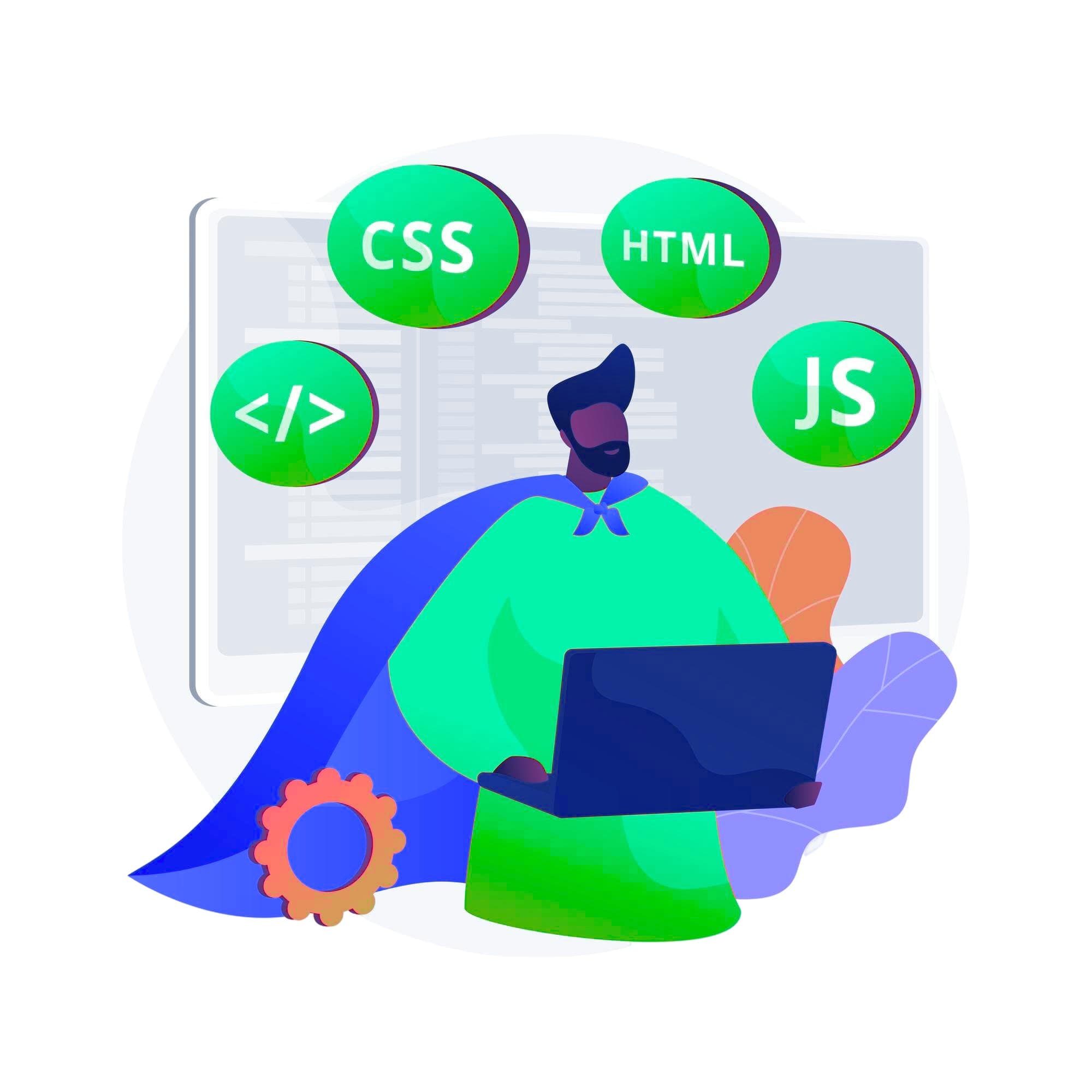 Illustration of a full-stack development workflow